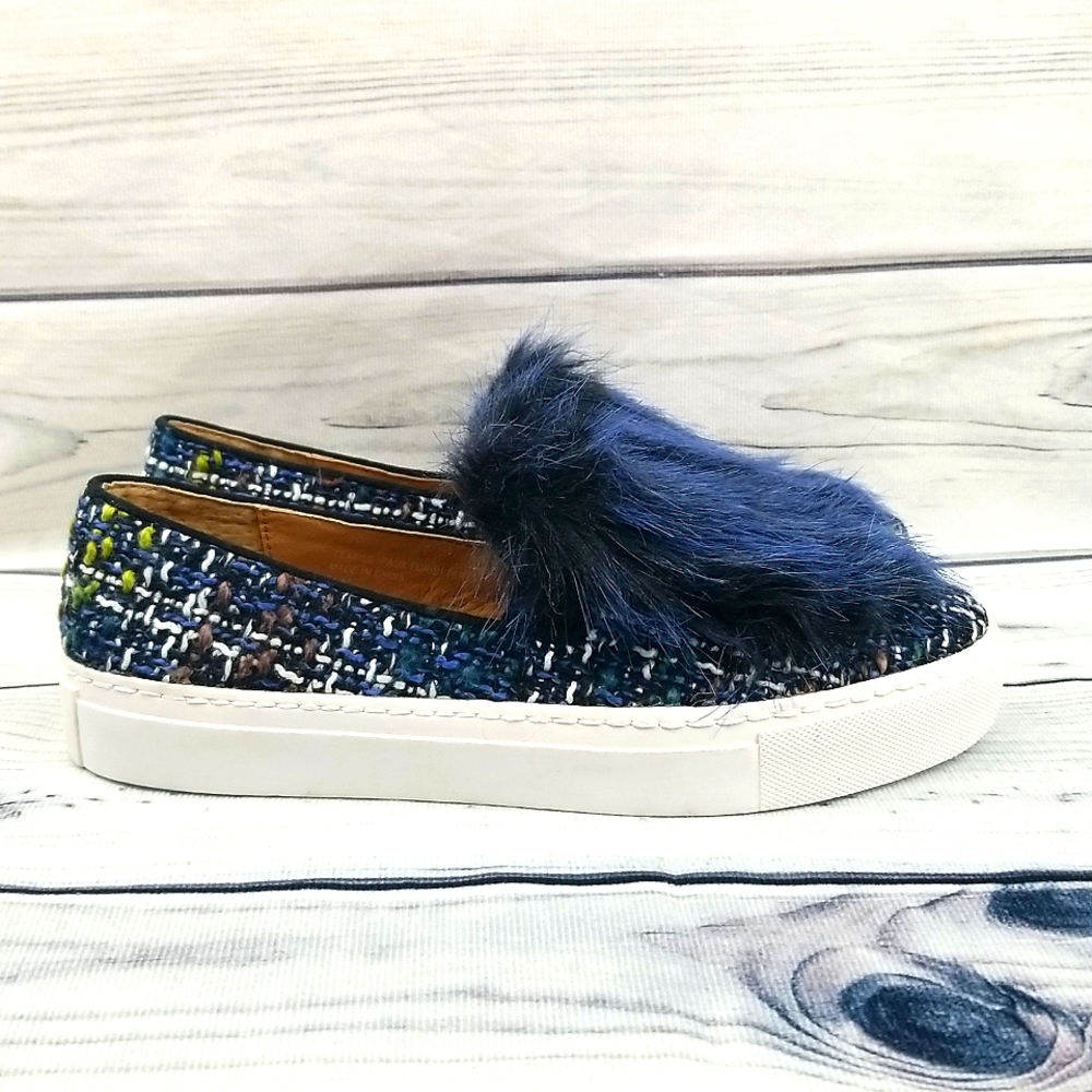 Bettye Muller Women's •Nikki• Faux Fur Boucle Slip-On Sneaker 6.5